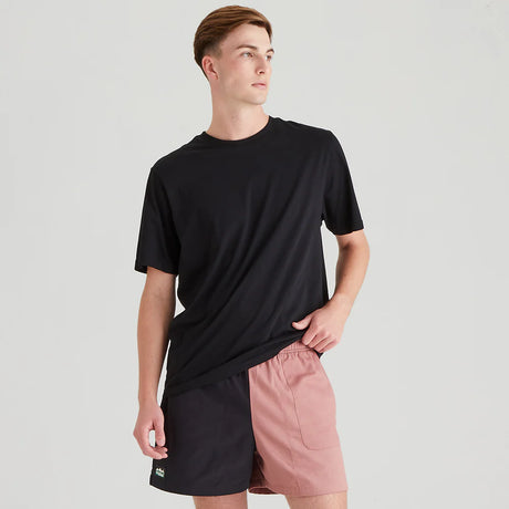 Ridgeline Hose Down Shorts #colour_black-dusky-pink
