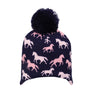 Hy Equestrian Flaine Children's Bobble Hat #colour_navy-pink