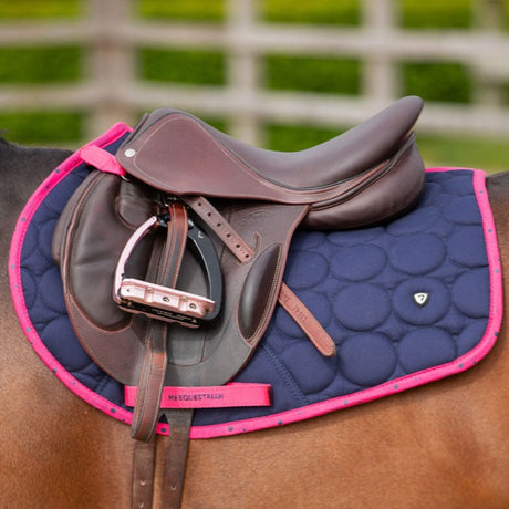 Hy Equestrian DynaMizs Ecliptic Close Contact Saddle Pad #colour_navy-magenta