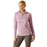 Ariat Women's Sunstopper 3.0 1/4 Zip Baselayer #colour_lavender-mist-tile