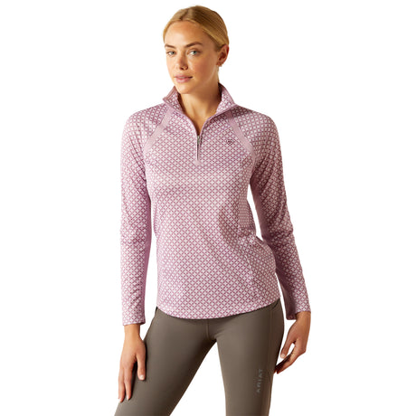 Ariat Women's Sunstopper 3.0 1/4 Zip Baselayer #colour_lavender-mist-tile
