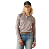 Ariat Women's Sunstopper 3.0 1/4 Zip Baselayer #colour_silver-sconce-fern