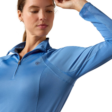 Ariat Women's Sunstopper 3.0 1/4 Zip Baselayer #colour_riviera