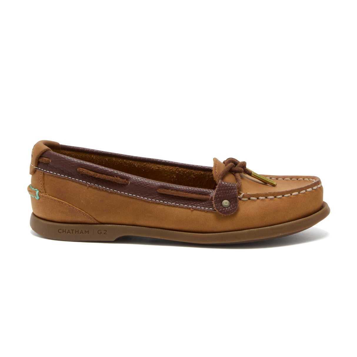 Chatham Rota G2 Nubuck Slip On Boat Shoe #colour_walnut-brown-snake