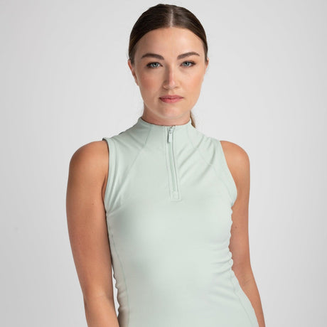 Mochara Sleeveless Recycled Base Layer #colour_sage-green