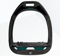Flex-On Green Composite Inclined Ultra Grip Stirrups - Black/Black/Dark Green