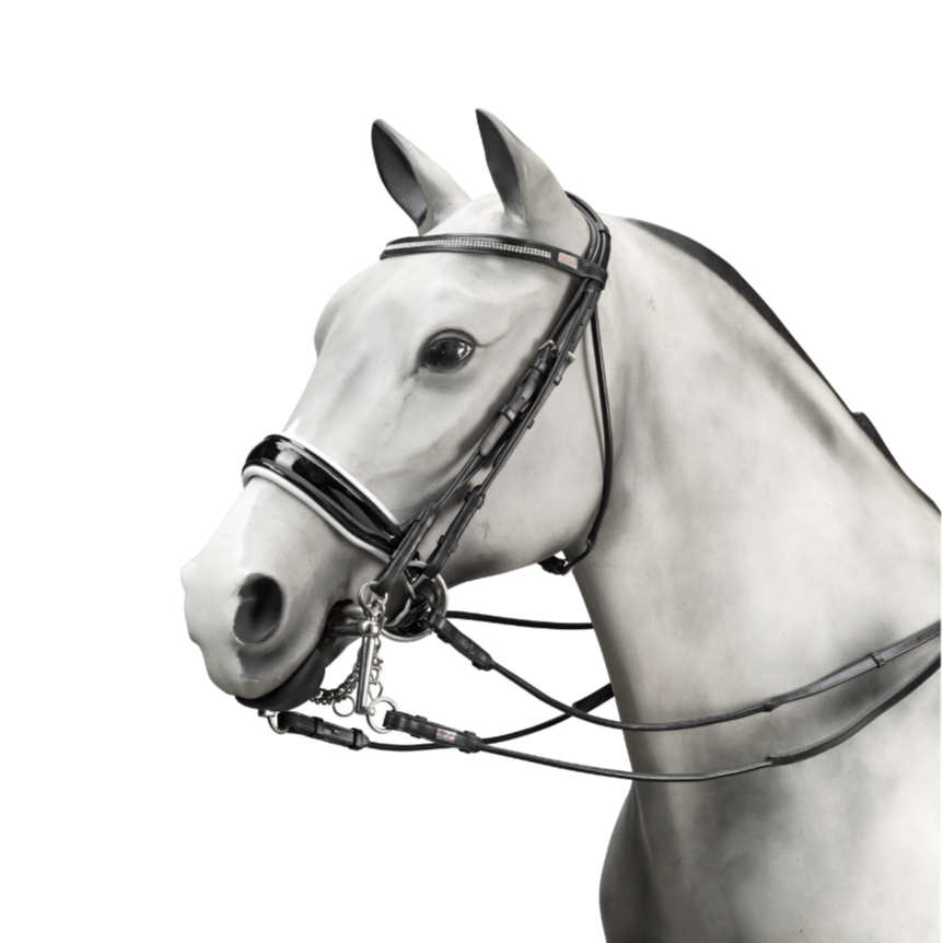 Equipe Charlotte Double Bridle - No Reins #colour_black