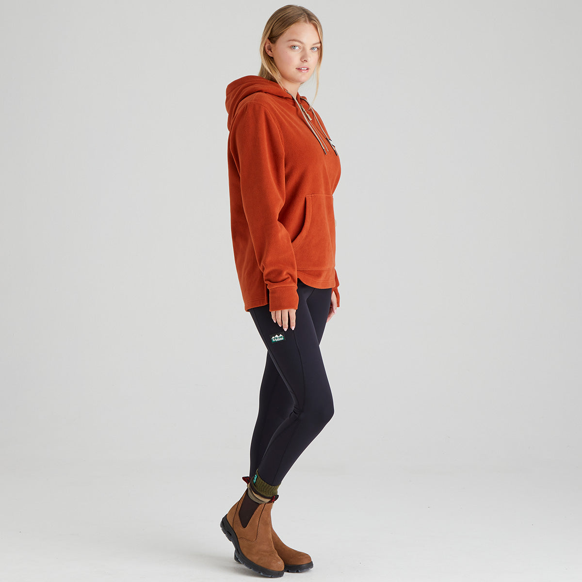 Ridgeline Womens Ballistic Long Sleeved Fleece Hoodie #colour_russet