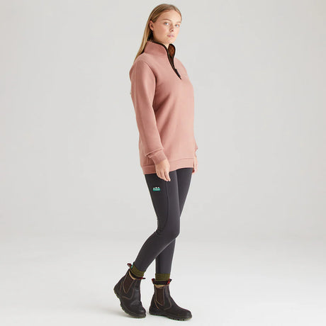 Ridgeline Womens Brancaster 1/4 Zip #colour_dusky-pink