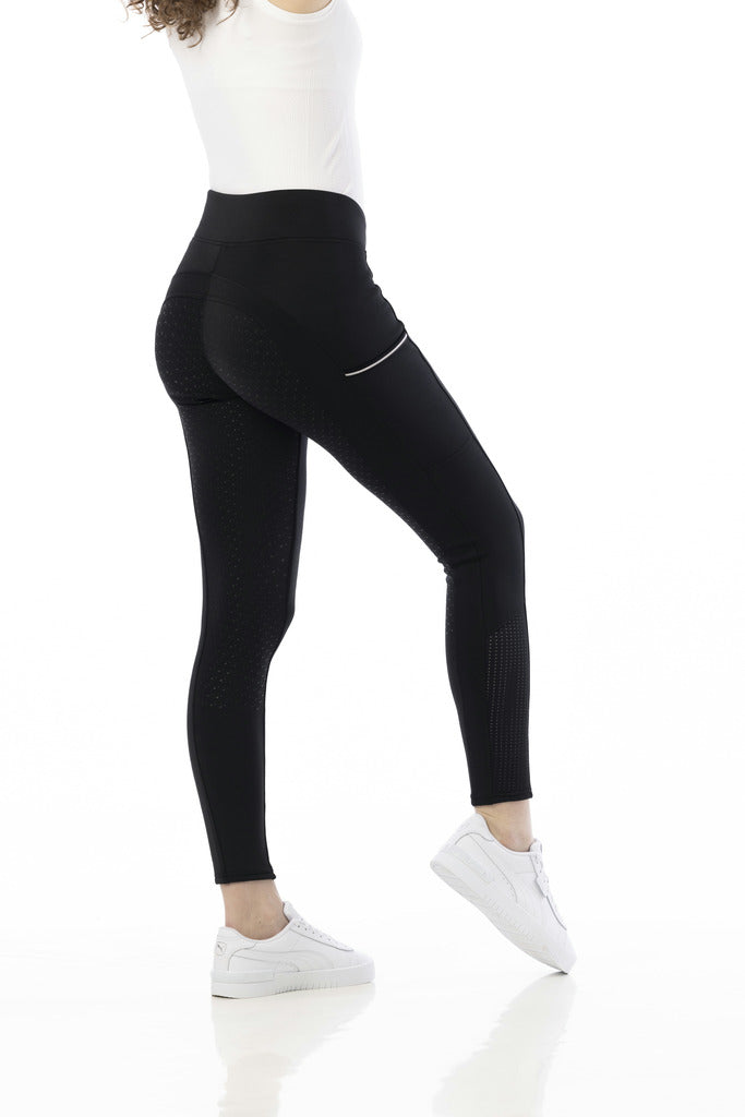 Equitheme Ladies Brigitte Silicone Seat Pull-On Breeches #colour_black