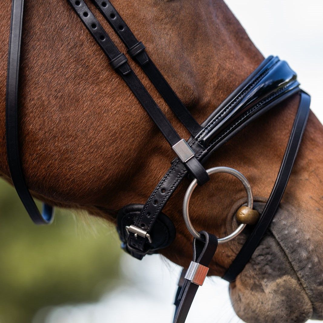 Stubben Switch Magic Tack with Slide/Lock Snaffle Bridle #colour_black-black