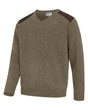 Hoggs of Fife Melrose II V-Neck Pullover #colour_meadow-green-marl