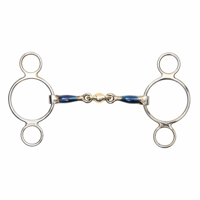 Shires Blue Sweet Iron Two Ring Gag With Lozenge