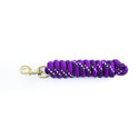 KM Elite Cotton Double Braided Leadrope - 7ft #colour_black-white-purple