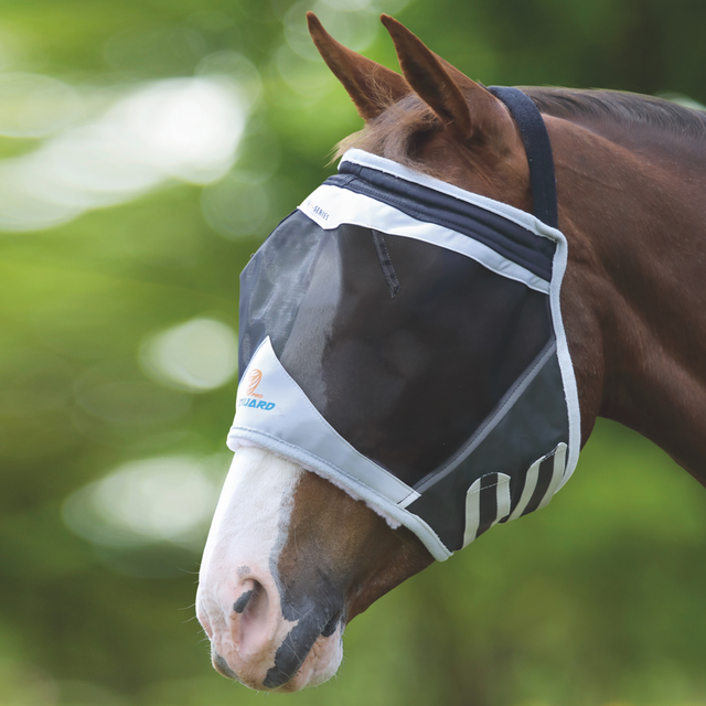 Shires FlyGuard Pro Fine Mesh Earless Fly Mask #colour_black