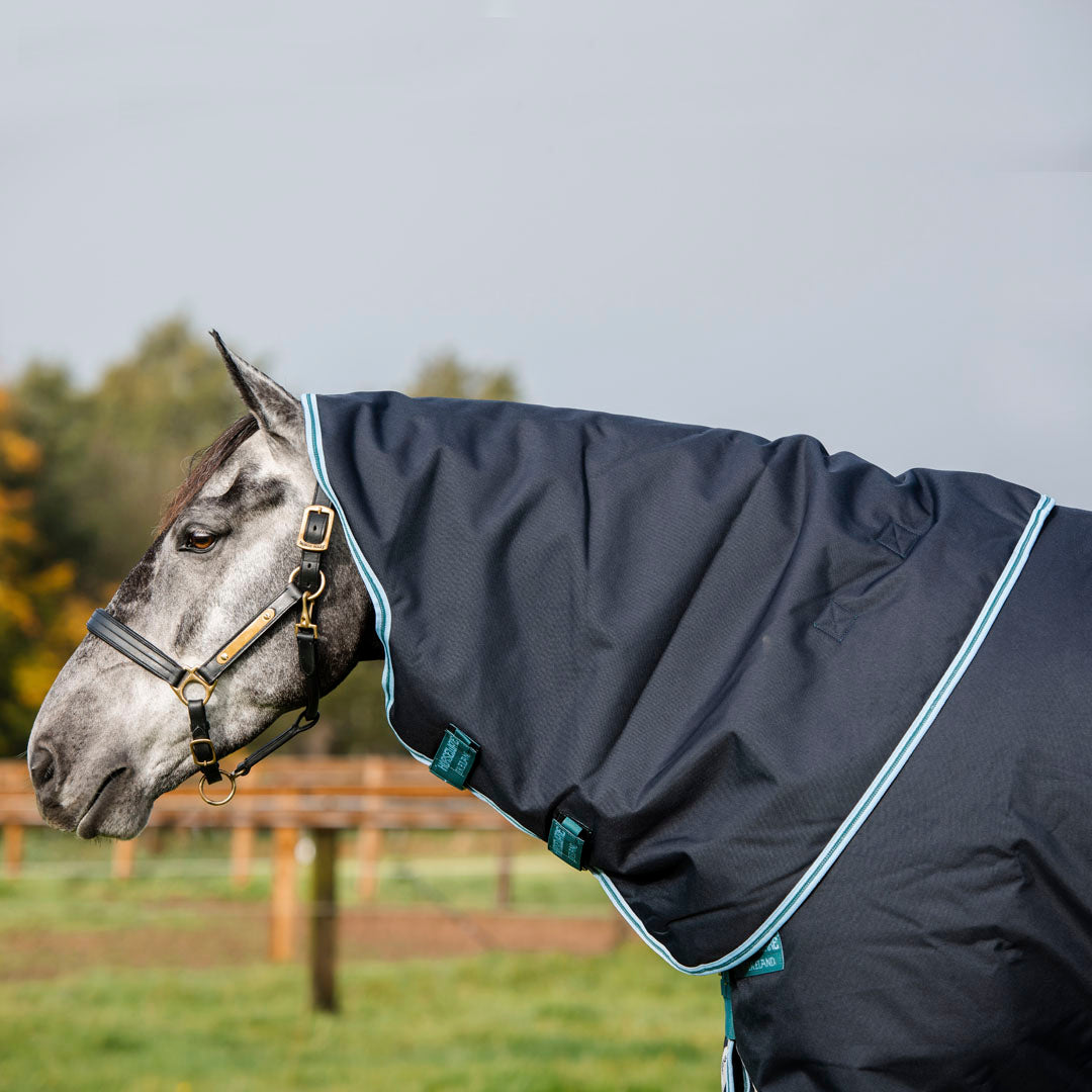 Horseware Ireland Amigo Bravo 12 Plus 250g Medium Turnout Rug #colour_navy-aqua-turquoise