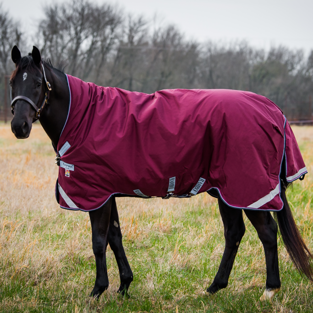 Horseware Ireland Rambo Wug Turnout Lite 50g #colour_burgundy-dusty-blue-navy