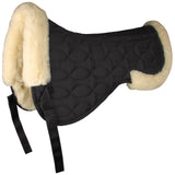 Waldhausen Half Saddle Pad with Synthetic Lambskin #colour_black-nature