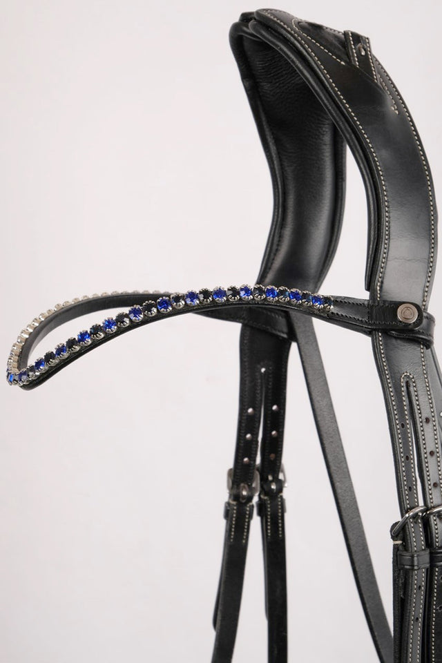 Montar Fair Curved Navy Crystal Browband #colour_navy