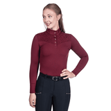 HKM Berry Lace Functional Shirt #colour_wine-red