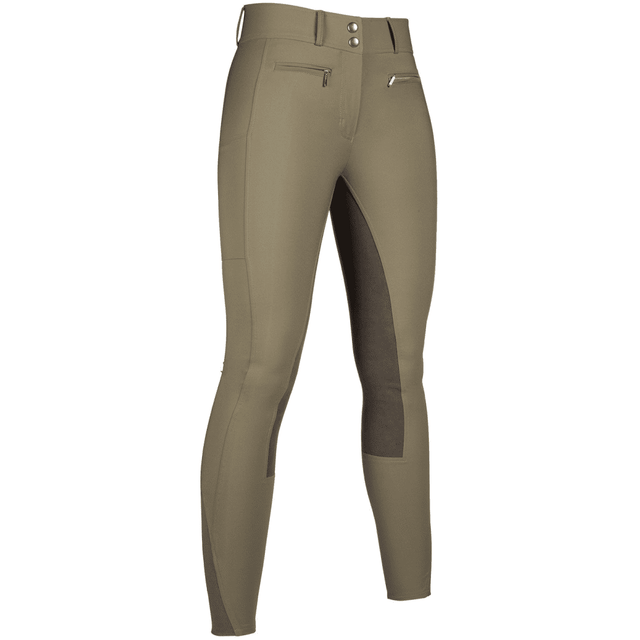 HKM Liv High Waist Alos Full Seat Riding Breeches #colour_olive-green