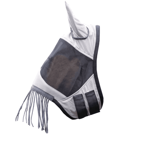 HKM Fringes Anti-Fly Mask #colour_silver-grey