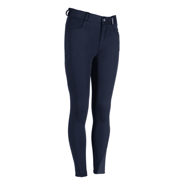 HKM Anni Silicone Knee Patch Riding Breeches #colour_deep-blue