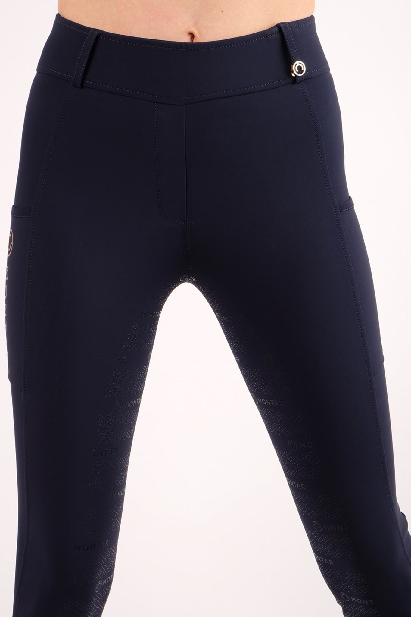 Montar Makayla Hybrid Full Grip Riding Tights #colour_navy